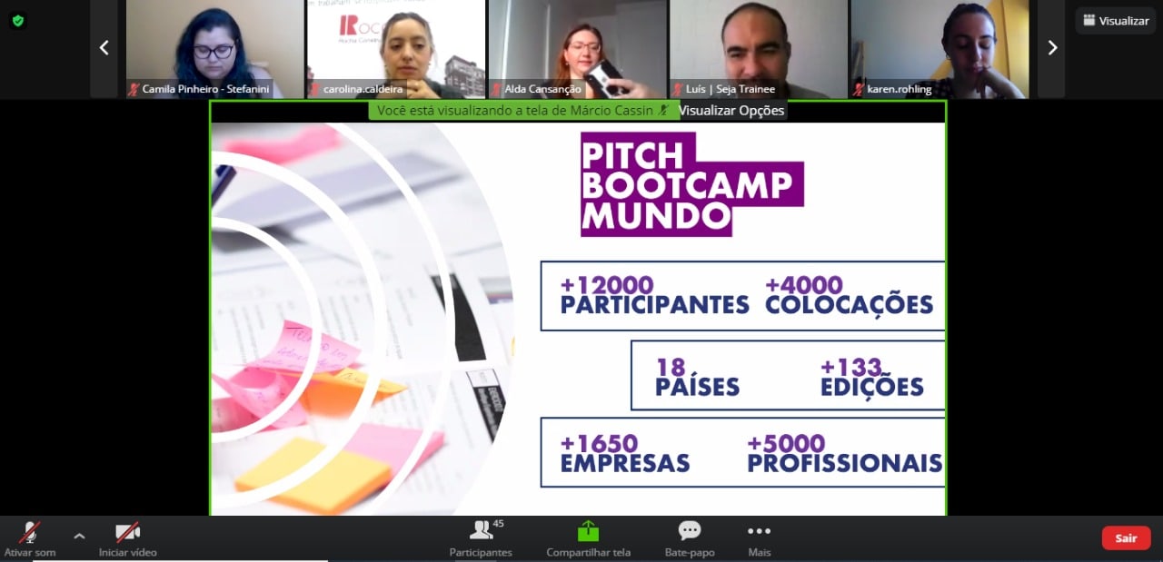 A Seja Trainee estava presente na primeira edição do Pitch Bootcamp de 2021 ocorreu de forma online.